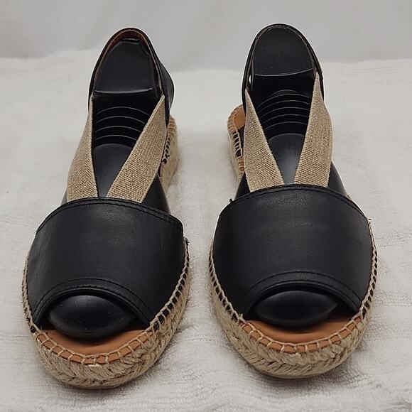 TONI PONS ETNA FLAT LEATHER ELASTIC STRAP ESPADRILLE SANDALS SIZE 9 NWOB - Picture 2 of 16